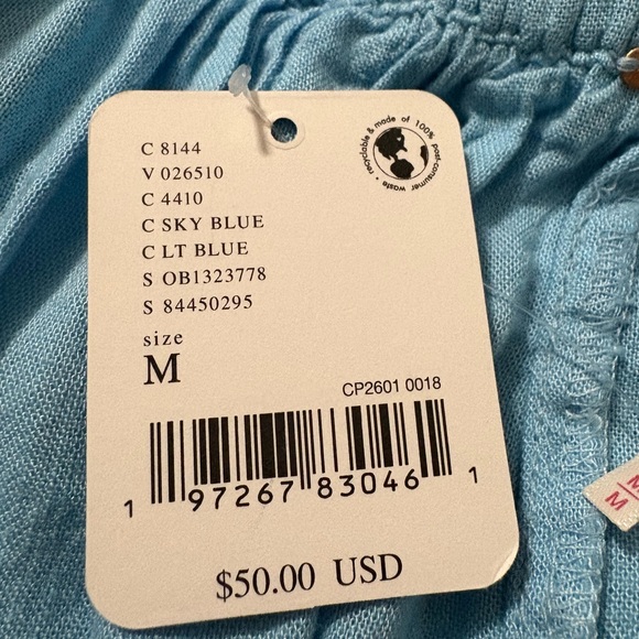 Free People Quinn Lightweight Harem Type Pants in Sky Blue. Viscose/Linen Blend. - Picture 5 of 16